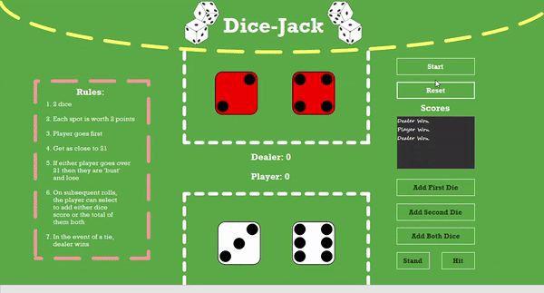 An event-driven dice game